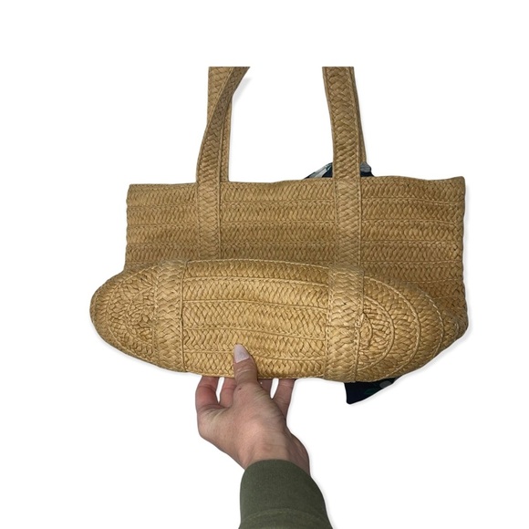 DRAPER JAMES Everyday Straw Bag with Floral Scarf Tie NWT - Picture 5 of 6